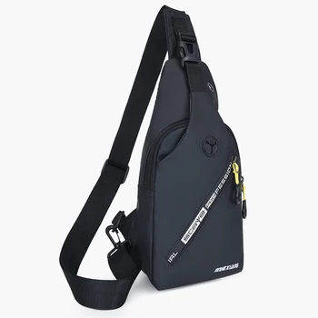 Men Crossbody Bags Small Sling Men's Chest Bag Shoulder Water Resistant Travel Bag for man with Earphone Hole Usb Charging
