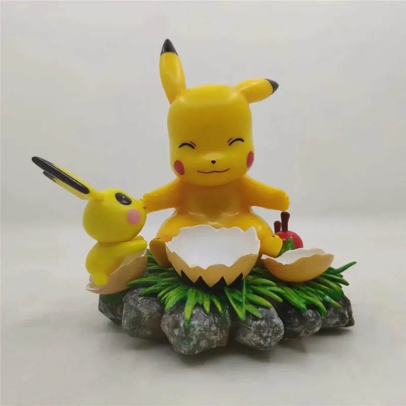 10 см GK Фэнтези Серии Яйцо Pika& Pichu Покемоны Фигурки игрушки милые комнаты Модель украшения подарок на день рождения для детей
