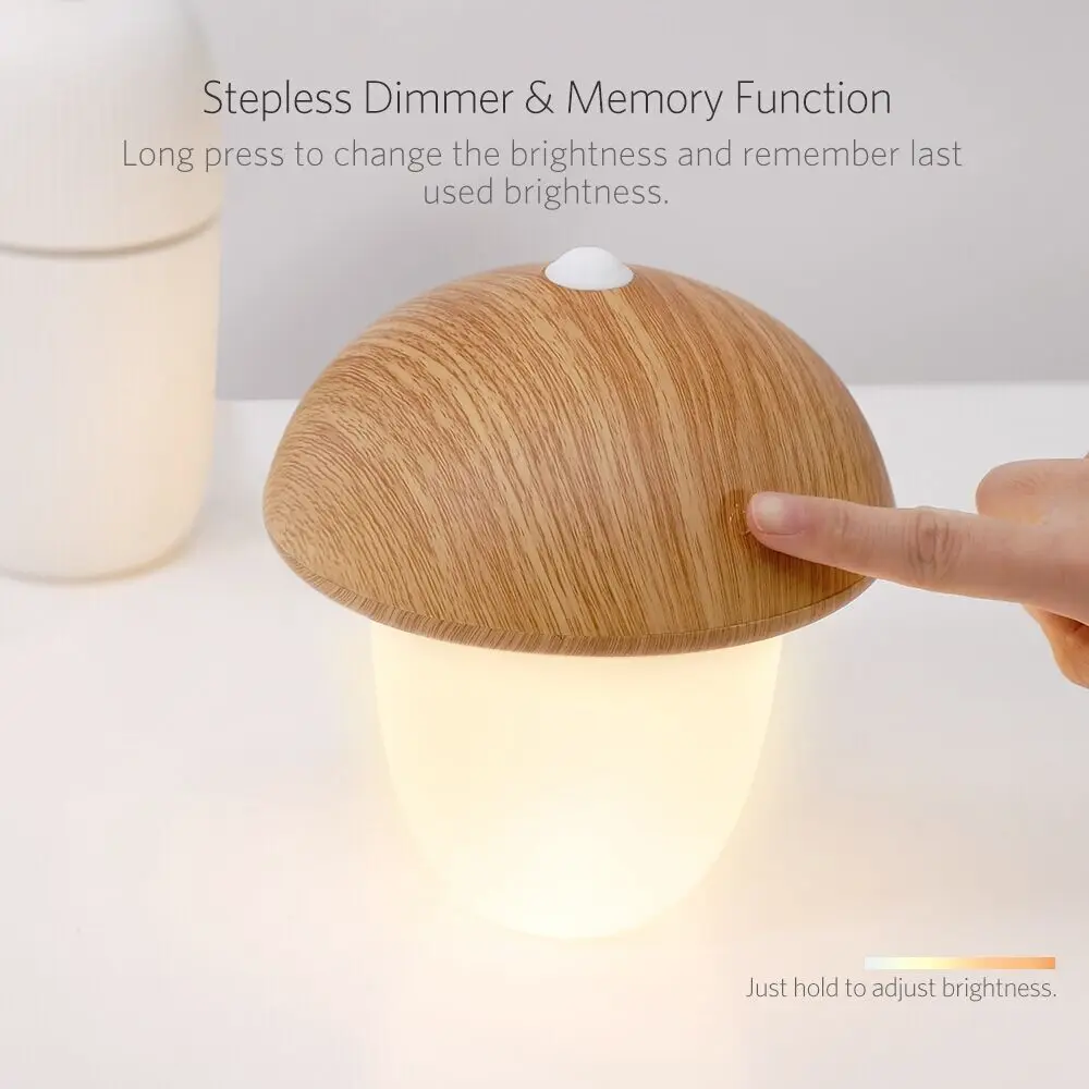 

LWARML new mushroom 3 lamp mode 4W table lamp touch bedside night light child eye protection reading lamp with USB charger gift