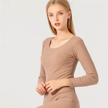 

Winter Women Long Sleeve Thermal Tops Female Clothing Sexy Ladies Warm Top Thermals Underwear Second Females Skin