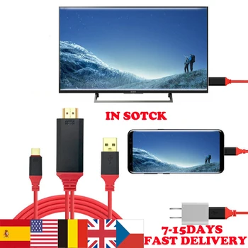 

USB3.1 Type C To HDMI Cable Adapter Converter 6in HD 1080P 4k HDTV Splitter Cable For Smart Phone Projector TV