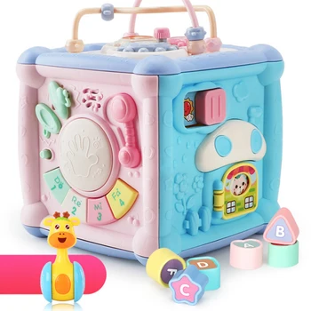 

Multifunctional With Telephone Drum Educational Gift Early Learning Activity Center Rechargeable Game Box Toy Sound Music Light