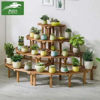 

Solid wood corner indoor plant stand wall succulent planter shelves garden flower stand floor racks dropshipping