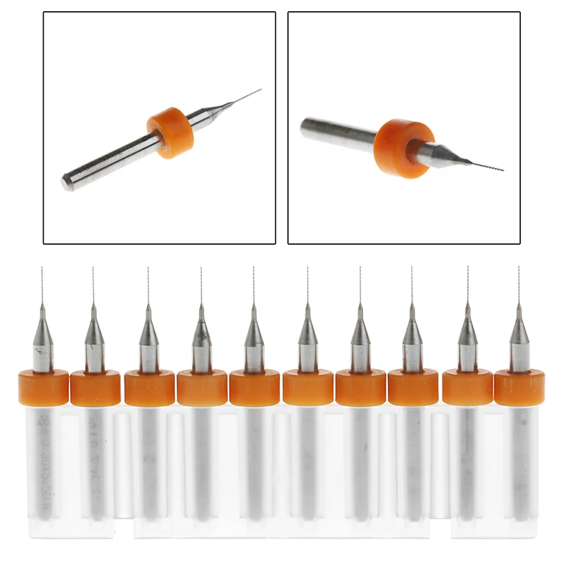 

Drop Shipping New 10Pc 0.3mm Tip 1/8" Shank Spiral Flute Tungsten Carbide Micro PCB Drill Bits