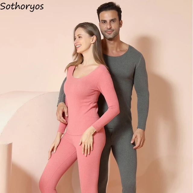 Thermal Underwear Sets Women Thick Seamless Couples Skinny