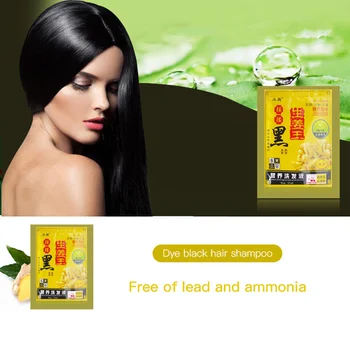 

Long Lasting Safe Non-toxic Easy Use Hairdye Hair Black Shampoo Ginger Hairdye Mild Non-irritating Black Hair Safety Practical