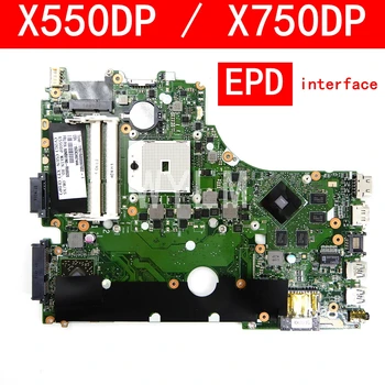 

X550DP EDP interface Mainboard 2G 216-0841009 For ASUS X550DP X750DP X550D K550D K550DP Laptop motherboard REV 2.0 100% Tested
