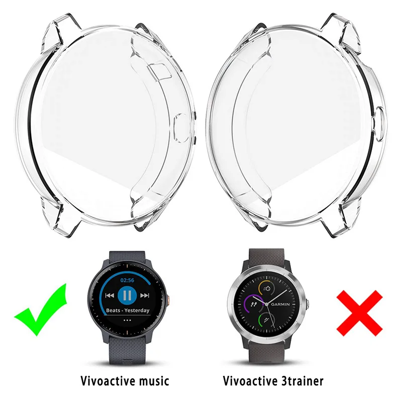 ECSEM TPU protective case for Garmin vivoactive 3 music watch accessories Full-edge cover replacement case