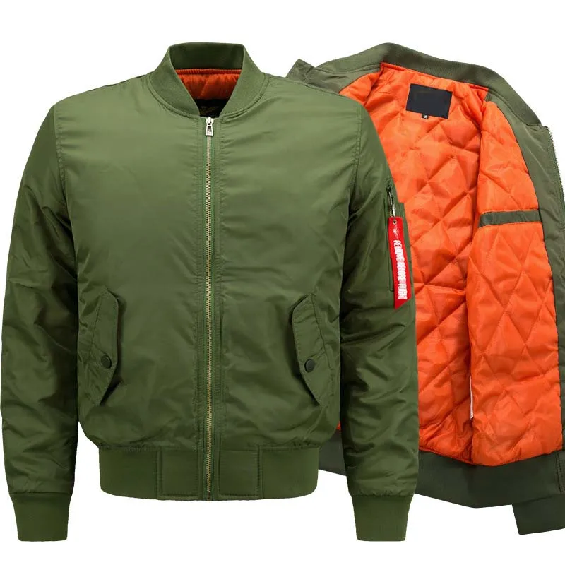 Мужские куртки, курточка-бомбер, куртка пилота, утолщенная, хлопок, пальто, зима, осень, пилот, ВВС, мужской, армейский, военный, пальто, 8XL JK147 - Цвет: Army Green
