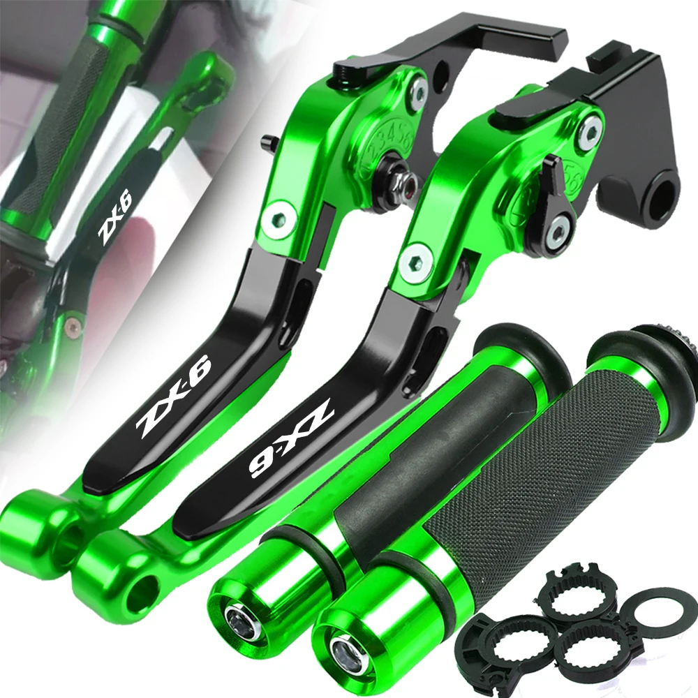 

Motorcycle Brake Clutch Levers For Kawasaki ZX-6 ZX6 1990 1991 1992 1993 1994 1995 1996 1997 1998 1999 & 7/8 handlebar Grips