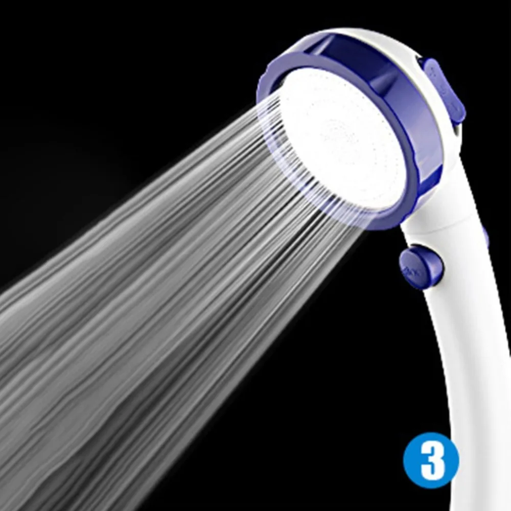 High Quality Handheld Shower Head Temperature Control Adjustable 3 Mode High Pressure Stone Stream Round Shape Shower Bath Head