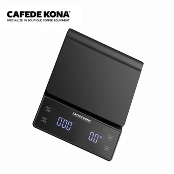 

CAFEDE KONA Scale with Timer 3KG/0.1g Waterproof Electroni Coffee Scale Precision Drip Coffee Scale LED Smart Kitchen Scale