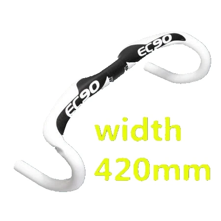 white 420mm EC90 углеродный руль для шоссейного велосипеда шоссейных гонок велосипедный руль 31,8*400/420/440 мм горный велосипед бар для организации быстрой доставки - Цвет: white 420mm
