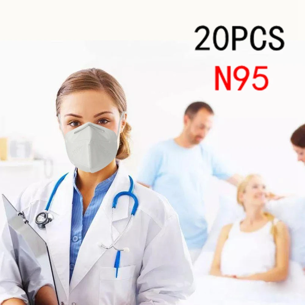 

20pcs Anti Pollution N95 Mouth Mask Dust Respirator Washable Reusable Masks Virus Protect Mouth Muffle For Allergy/Asthma