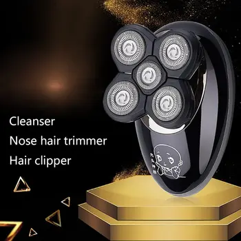 

Fashion Men 5-head Electric Shaver USB Rechargeable Waterproof Smart Razor Multi-function Beard Knife