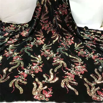 

New Superb Soft African Nigerian Mesh Lace Fabric Many Brilliant Sequins French Tulle Lace Fabric For Bridal Garment Sewing