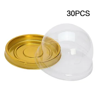 

30pcs Transparent Plastic Mini Cupcake Boxes Cake Packing Muffin Pod Dome Holder Yolk Crisp Baking Packing Box
