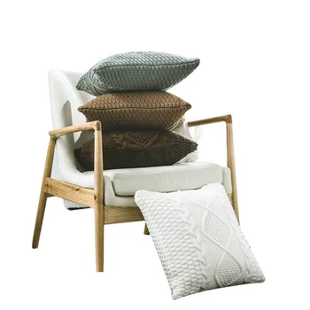 

Knitted Cushion Cover Beige White Solid Throw Pillow Case Nordic Style Pillowcase 45*45cm For Sofa Bed Coffee Home DecorTextile