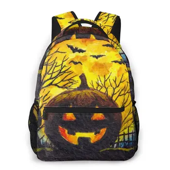 

OLN Children Backpacks School Bag For Boys Scary Sunset Halloween Night Teenagers Schoolbag Student Bookbags
