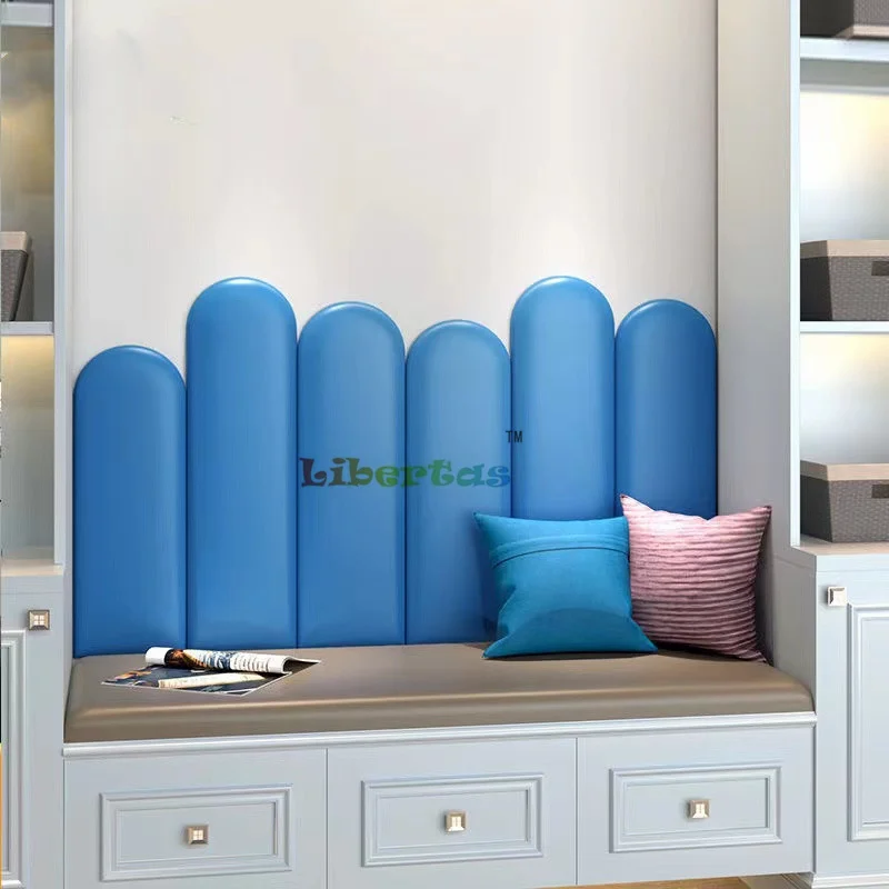 Bed Headboard 3D Wall Sofa Background Wall Tatami Soft Bag Children\'s Light Luxury Wall Anti-collision Self-adhesive Home Decor