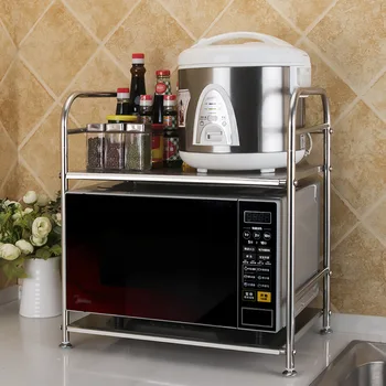 

Kitchen utensils stainless steel microwave oven rack oven rice cooker storage kitchenware rack