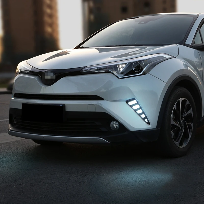 Для Toyota Chr C-Hr Светодиодный дневной ходовой светильник противотуманная фара крышка Drl бампер светильник s указатель поворота