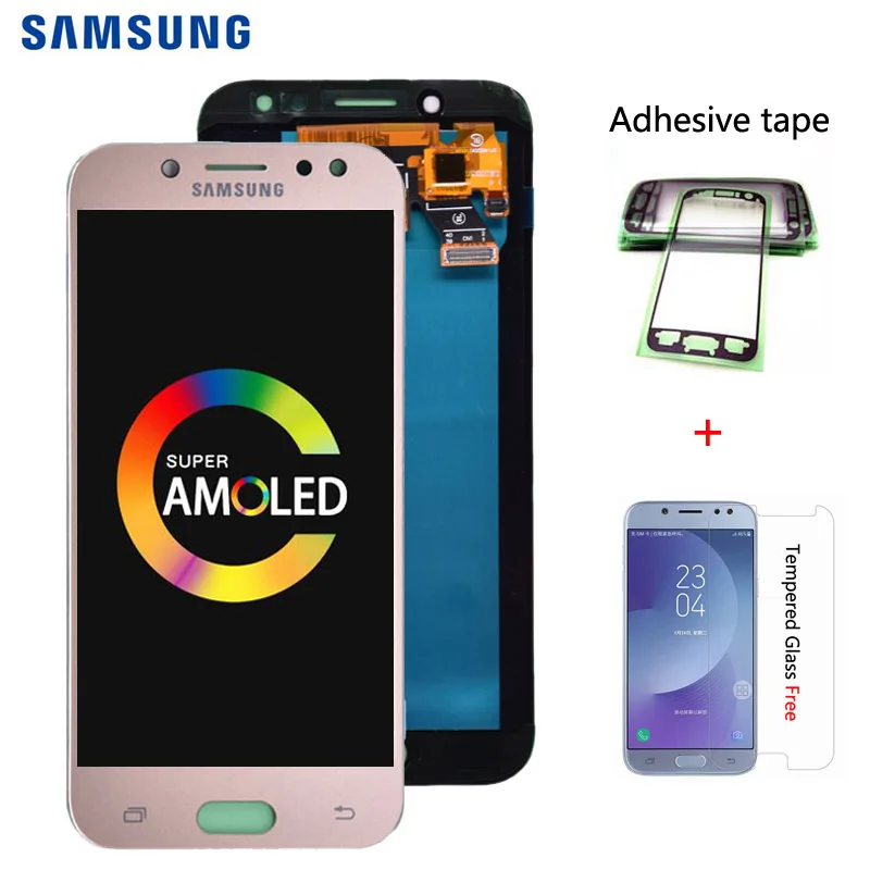 Дешево Супер AMOLED font b lcd b font для Samsung Galaxy J5 2017 j530 J530F font b lcd b font дисплей кодирующий преобразователь сенсорного экрана в сборе font b lcd b font для J5 Pro 2017 J5 Duos