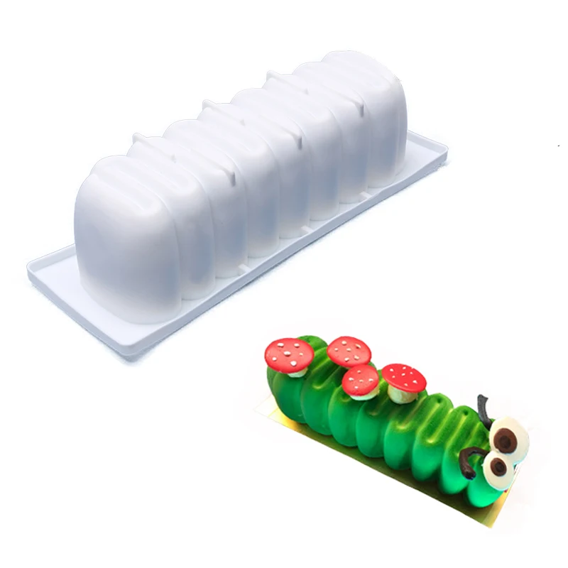 Caterpillar Mousse Cake Mold Insect Silicone Chocolate Jelly Cake Baking Mold Decorating Tools