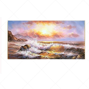 

Handmade Modern Ocean Wave Landscapes Canvas Painting Seascape Nordic Home Decoration Living Room Wall Art For bedroom Painting