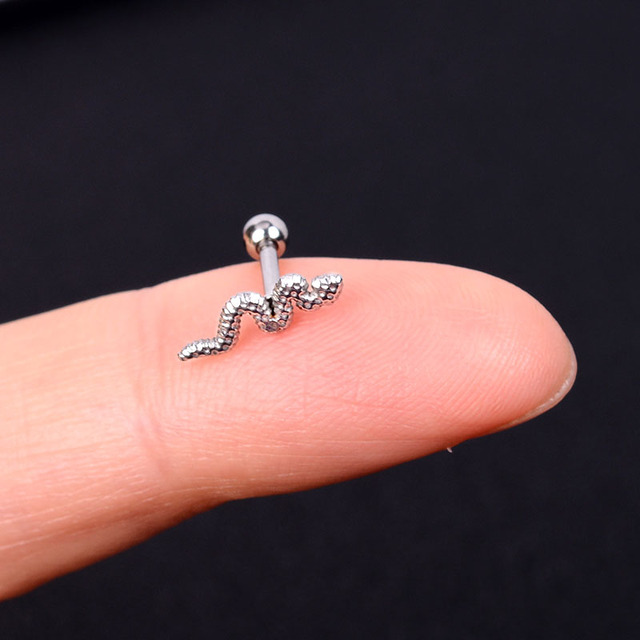 Stainless Steel Mini Stud Earrings Butterfly Snake Stars Helix Cartilage Tragus Labret Lobe Ear Piercing Jewelry