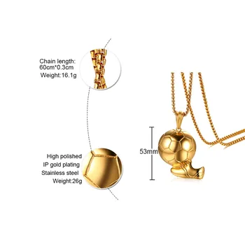 

FXM DB19 stainless steel necklace hot sell gold color top quality single women 53mm Mr soccer gift women jewelry