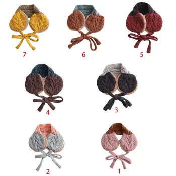 

Fashion Lovely Girls Boys Earmuffs Wool Thread Children Dual-use Knitted Scarf