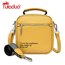 Натуральная кожаная сумка женская маленькая модная сумка через плечо с буквенным принтом для женщин через плечо женская сумка