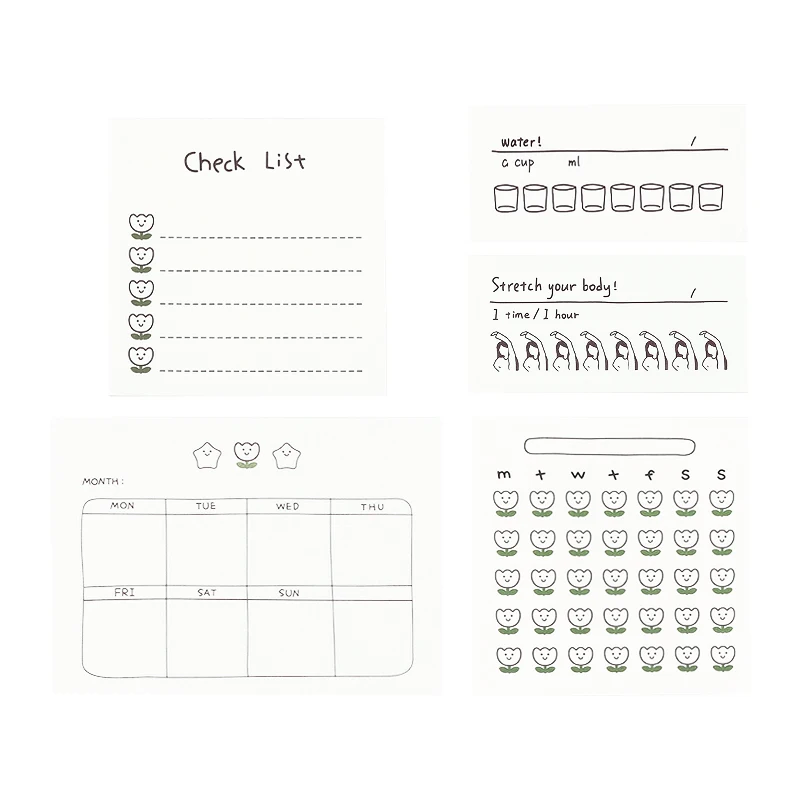 50 Sheets Kawaii Stationery Daily Schedule Record Memo Pad Diary Planner DIY Sticky Notes School Office Supplies Notepad