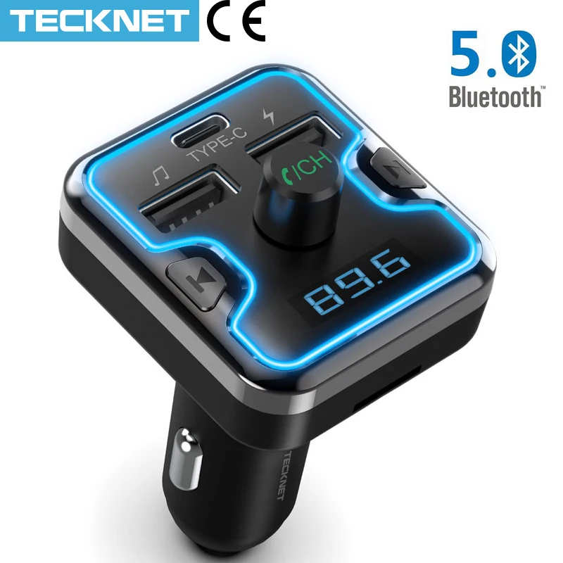 TeckNet автомобильное зарядное устройство для телефона Handsfree FM передатчик Bluetooth