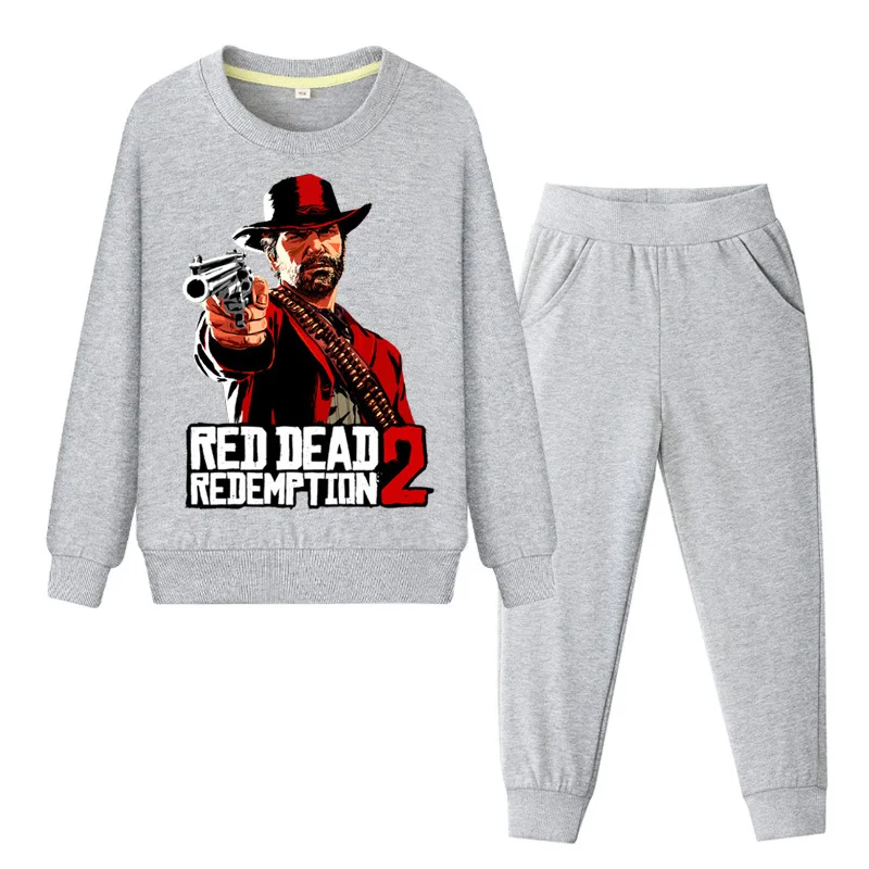 

Red Dead Redemption 2 RED Dead RED Emption2 Children Pure Cotton Long-sleeve Sweater Set Thin Type for Spring And Autumn