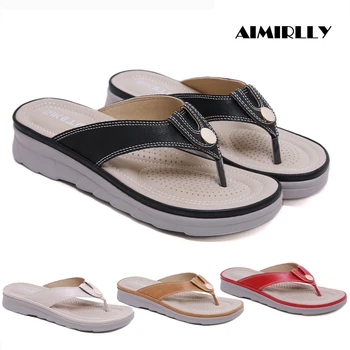 

Women Slippers Summer Sandals Vacation Beach Shoes Wedge Mules Flip Flops Casual Home Flip-Flops Shoes Female Dropshipping
