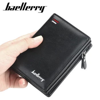 

Men's new zipper short wallet multi-card fashion vertical mini snap coin purse