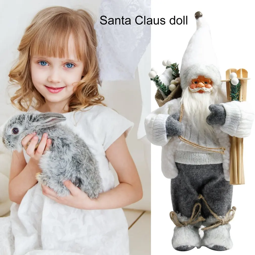 30cm Christmas Ornament Simulated Santa Claus Doll Old Man Plush Figurine Animated Doll Decoration