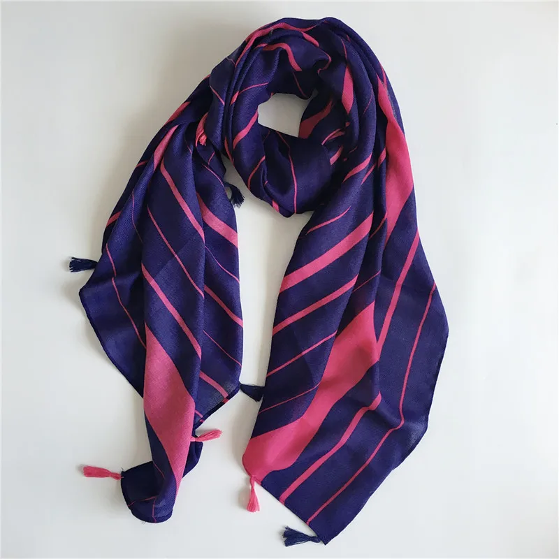 Fashion Geometry Pattern Cotton Tassel Scarf 10pcs/lot
