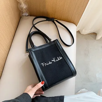 

Famous Designer Small Letter Tote Bags for Women 2020 New High Quality Pu Leather Shoulder Bag Lady Hot Sale Black Messenger Bag