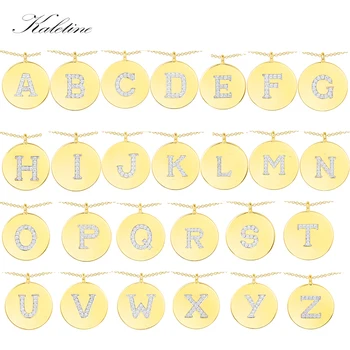 KALETINE 925 Sterling Silver Small Letters Necklaces for Women/Girl Initial Pendant Gold Color Thin Chain English Letter Jewelry