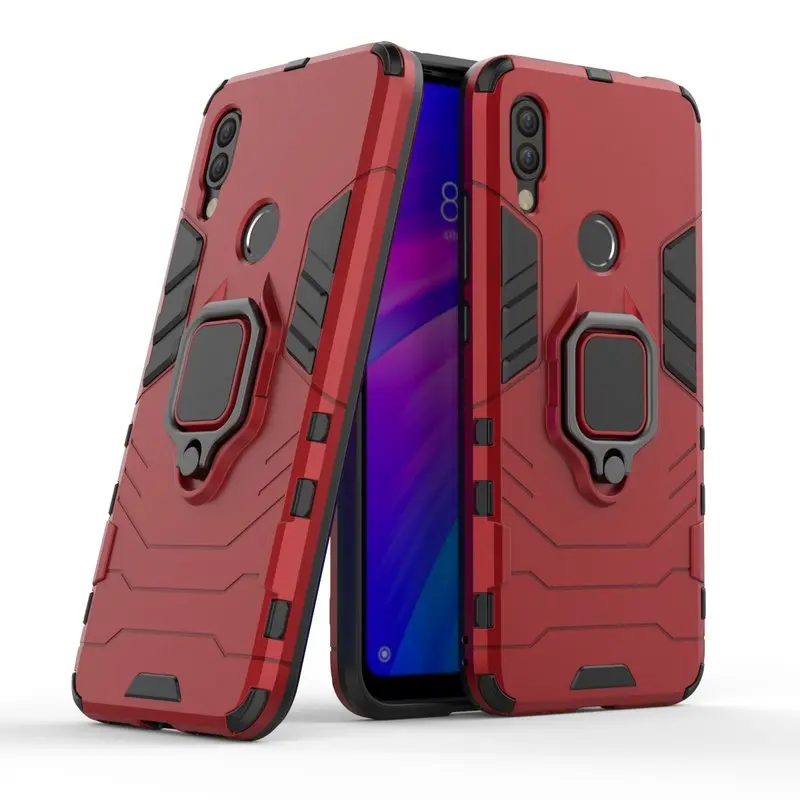 

Xiaomi Redmi 7A Case Luxury Armor Shockproof Case For Xiaomi Redmi 7 Y3 7 A Magnetic Metal Ring Kickstand Heavy Protective Cover