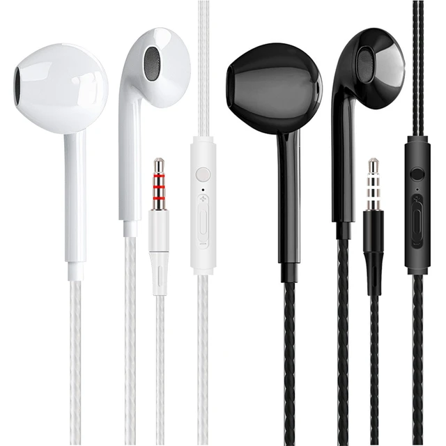 Auriculares con cable de 3,5mm, cascos estéreo de graves con micrófono,  deportivos, para gimnasio, para iPhone, Samsung, Xiaomi, Huawei y PC -  AliExpress