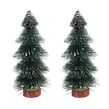 

2pcs Decorative Lightweight Practical Reusable Adornment Mini Christmas Tree Ornaments Shopwindow Home Office