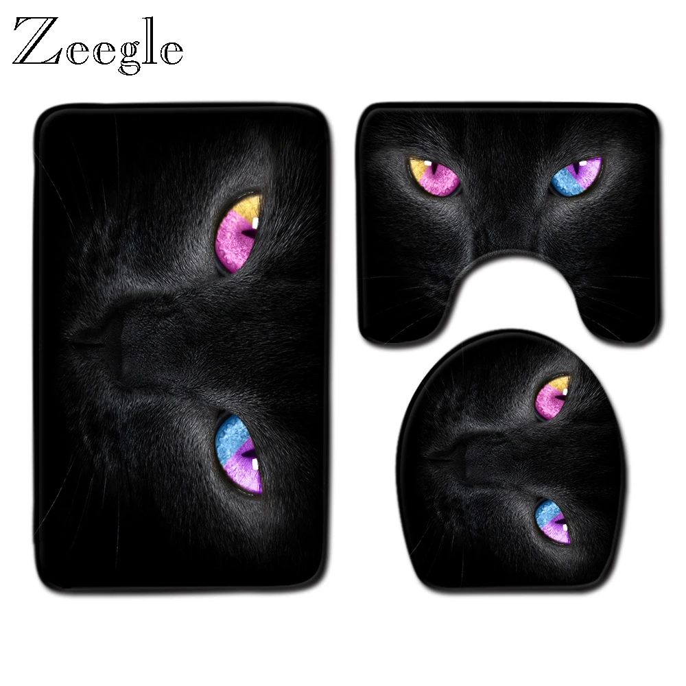 3pcs Bathroom Rug Set Non-slip Bathroom Doormat Shower Mat Absorbent Toilet Pedestal Rug Soft Toilet Cover Seat Mat Bath Mat Set