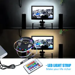 USB Светодиодная лента лампа постоянного тока 5 В 2835SMD Гибкая светодиодный светящаяся лента 50 см 1 м 2 м 3 м 5 м HD ТВ Настольный экран подсветка