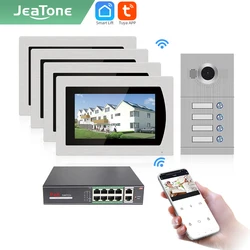 Jeatone – sonnette connectée Tuya, wi fi, 7 pouces, interphone vidéo sans fil pour 4 étages, caméra AHD 
