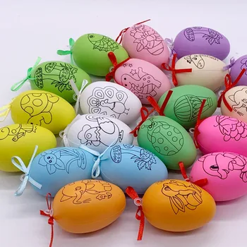 

12pcs Easter painting eggs DIY home decoration kindergarten handcraft toys educational kids toys Easter home decoration