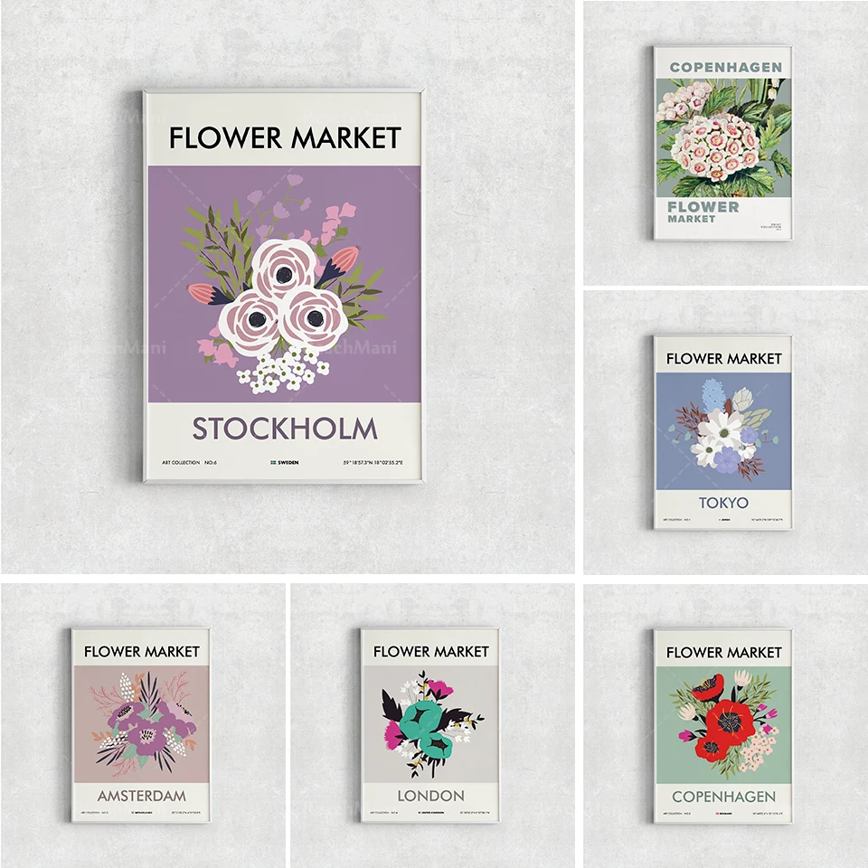 

Flower Market Poster – Flower Printable Mural – Flower Shop Gift